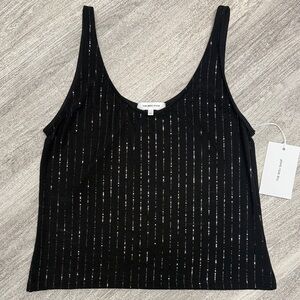 Noli Amalfi Embellished Black and Silver Tank